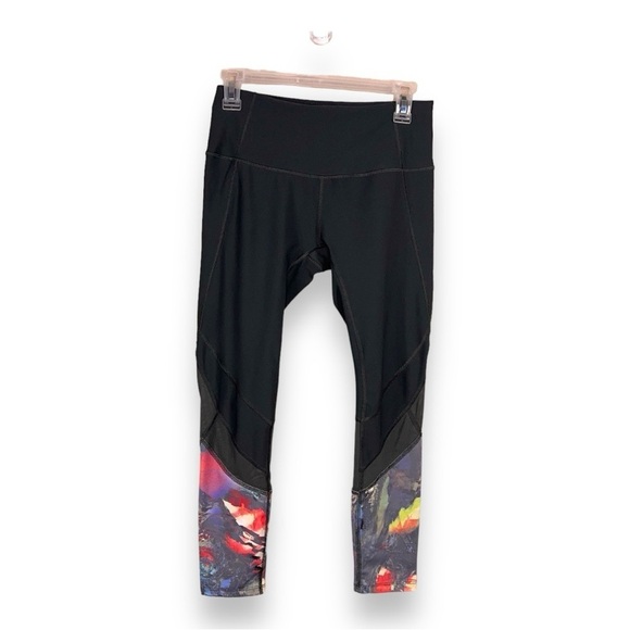 SMALL LAYER 8 LEGGINGS GREY COLORFUL ACCENT STRETCH ACTIVEWEAR ATHLETIC - Picture 1 of 11